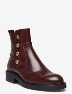 Boots - flat ankle boots - nut brown nappa 852