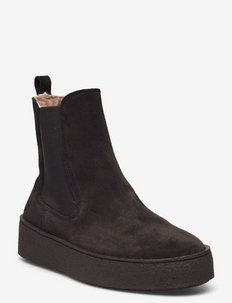 Warm lining A3600 - flat ankle boots - black suede 50