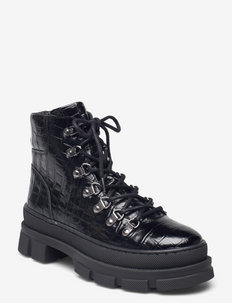 Boots A5389 - laced boots - black croco 30