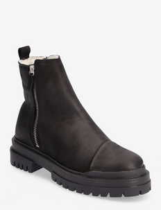 Warm lining C91002 - flat ankle boots - black nubuk 40