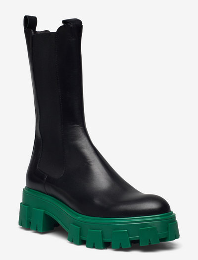 Boots A11351 - chelsea støvler - black calf/green 806