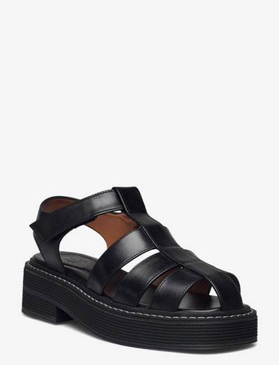 Sandals A1652 - flate sandaler - black calf 80