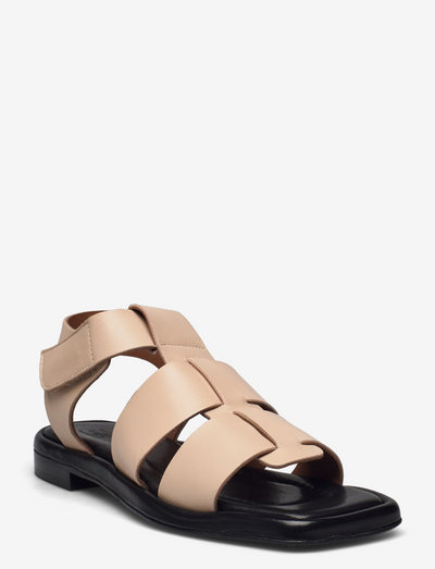 Sandals A1702 - flade sandaler - beige calf/black sole 772