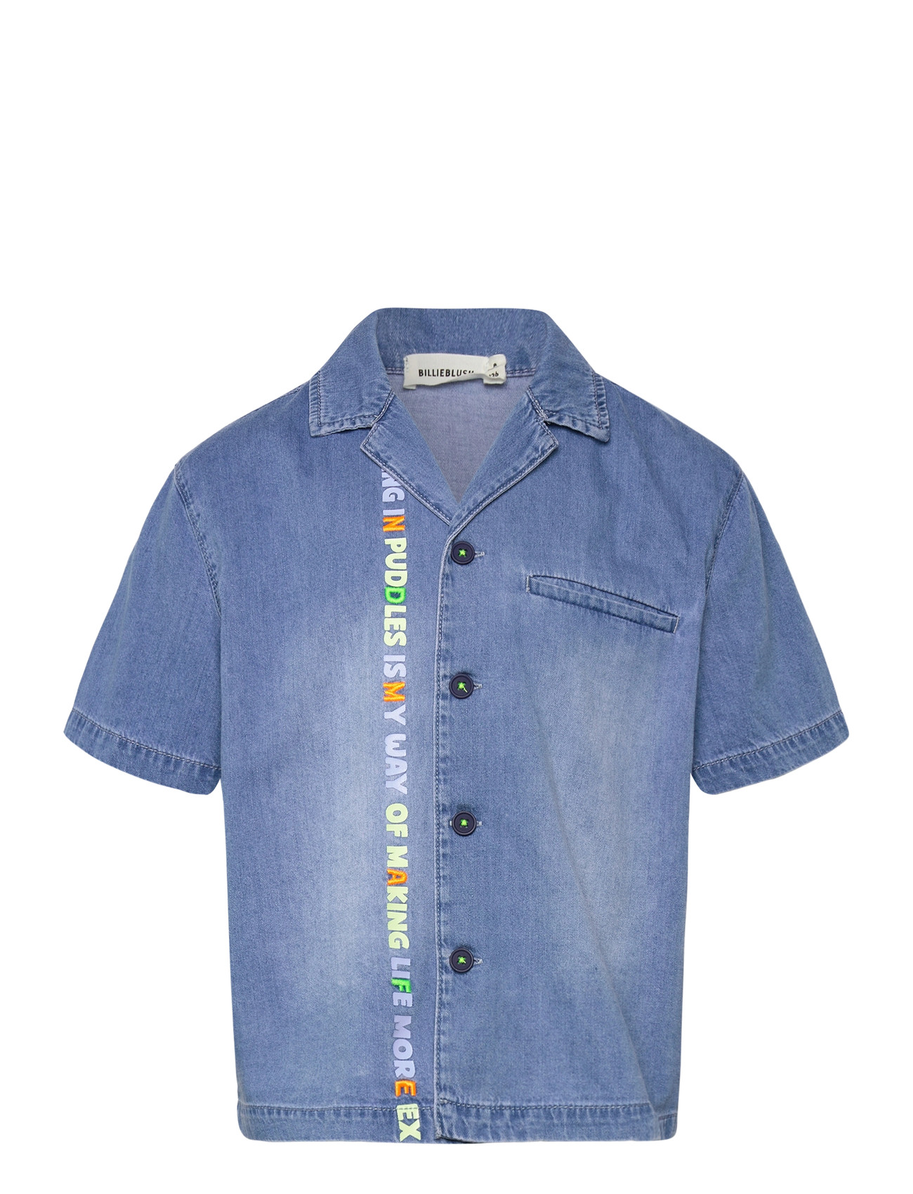 Billieblush Short Sleeve Shirt, 110, Blue, Skjorter > Kortærmede Shirts, Børn