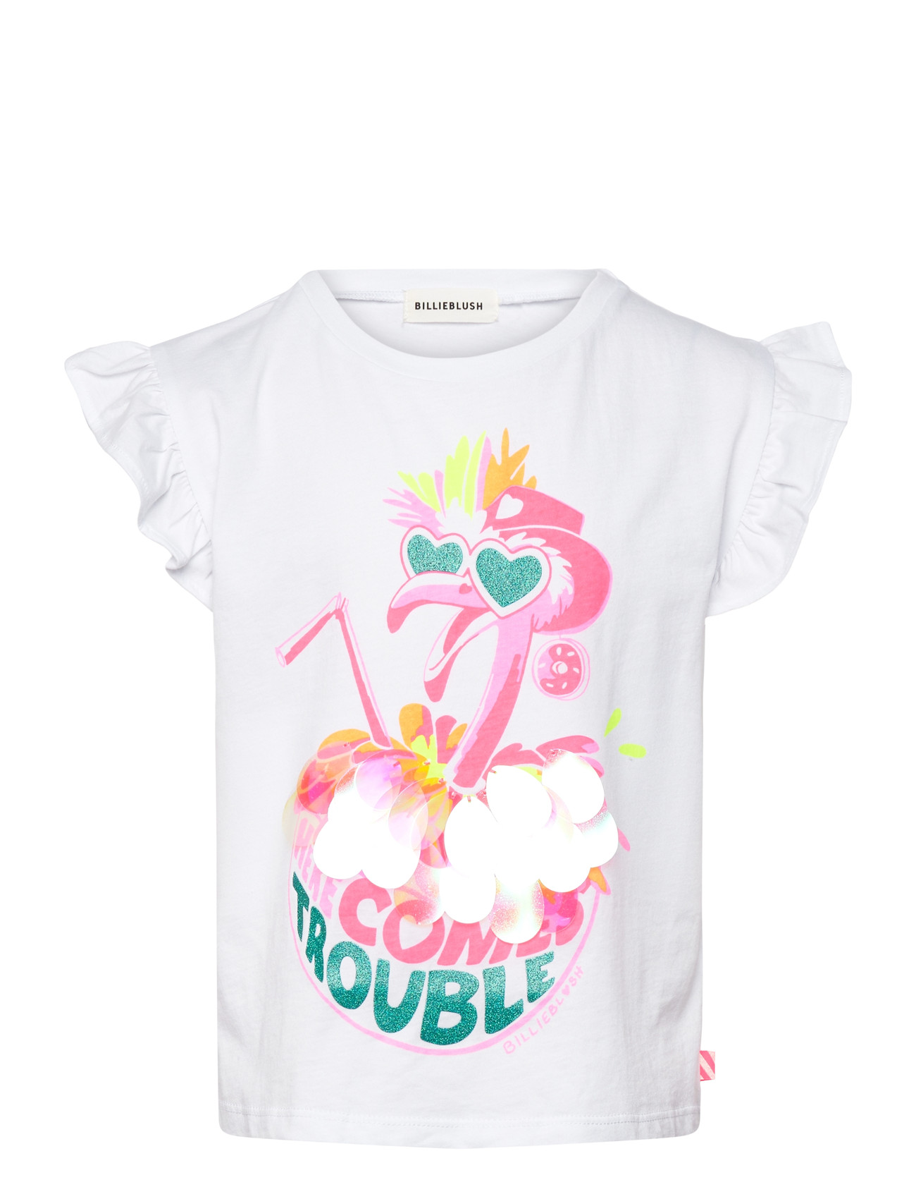 Billieblush Short Sleeves Tee-Shirt, 116, White, T-Shirts > Kortærmede, Børn