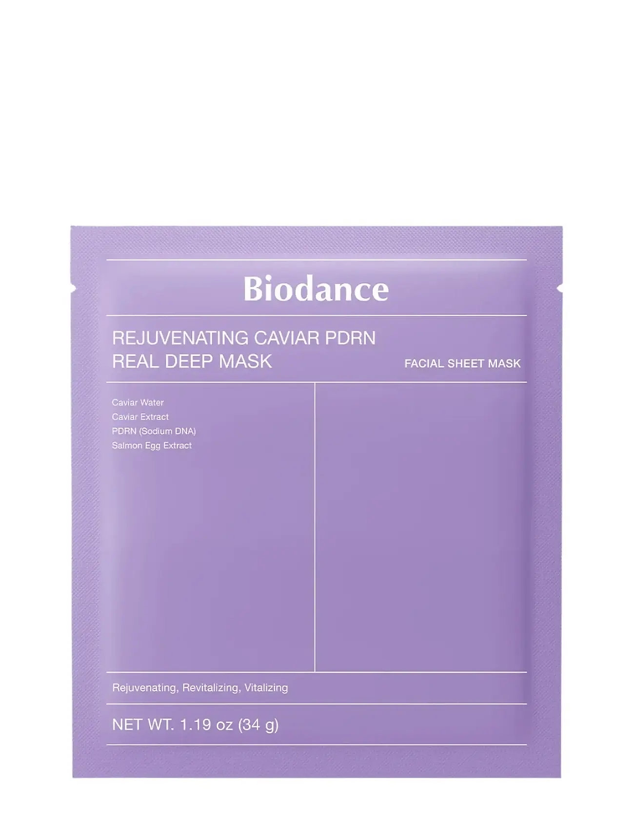 Biodance Biodance - Rejuvenating Caviar Pdrn Real Deep Mask (1Pcs.), 1 PCS, Nude, Masker > Sheetmask, Dame