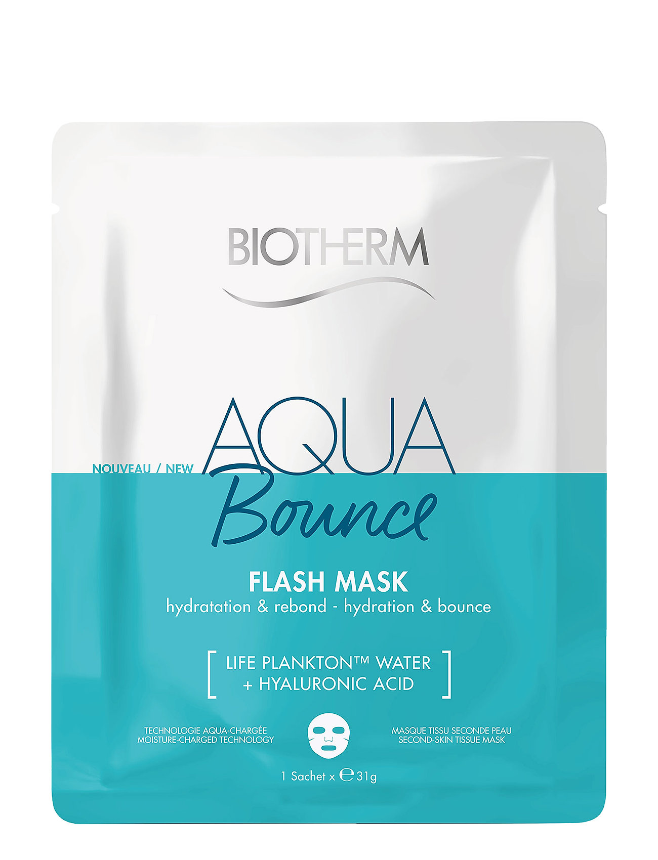 Biotherm Biotherm Aqua Bounce Flash Moisturizing Mask, 35 g, Nude, Masker > Sheetmask, Dame