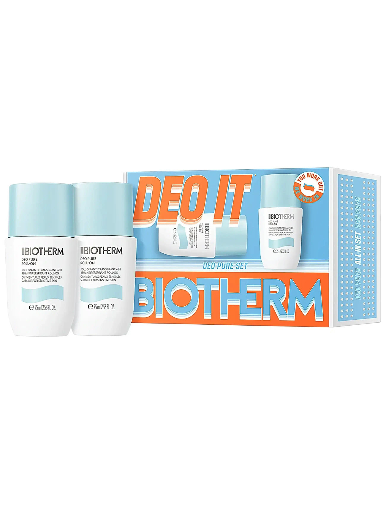 Biotherm Biotherm Duo Deo Pure Set 2026, 150 ml, Nude, Deodoranter > Roll-On, Dame
