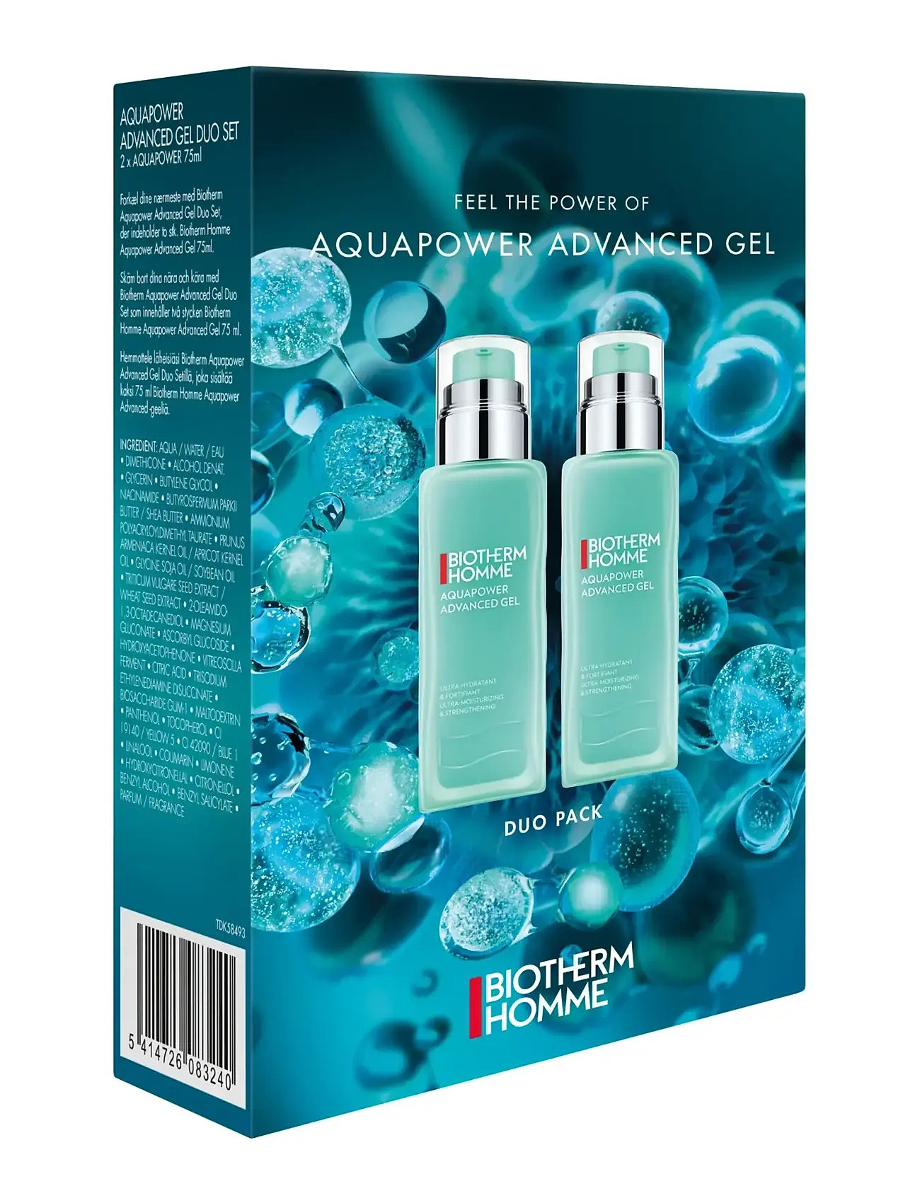 Biotherm Biotherm Aquapower Advanced Gel Duo Set 75ml 2025, 150 ml, Nude, Ansigt > Fugtighedscreme, Herre