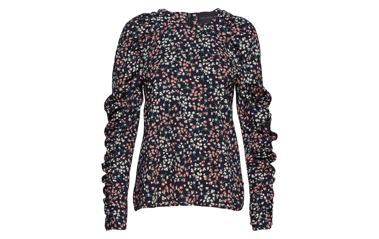 Blouse 100 Herskind Birgitte Polyester Flower Puff Red qE4Up