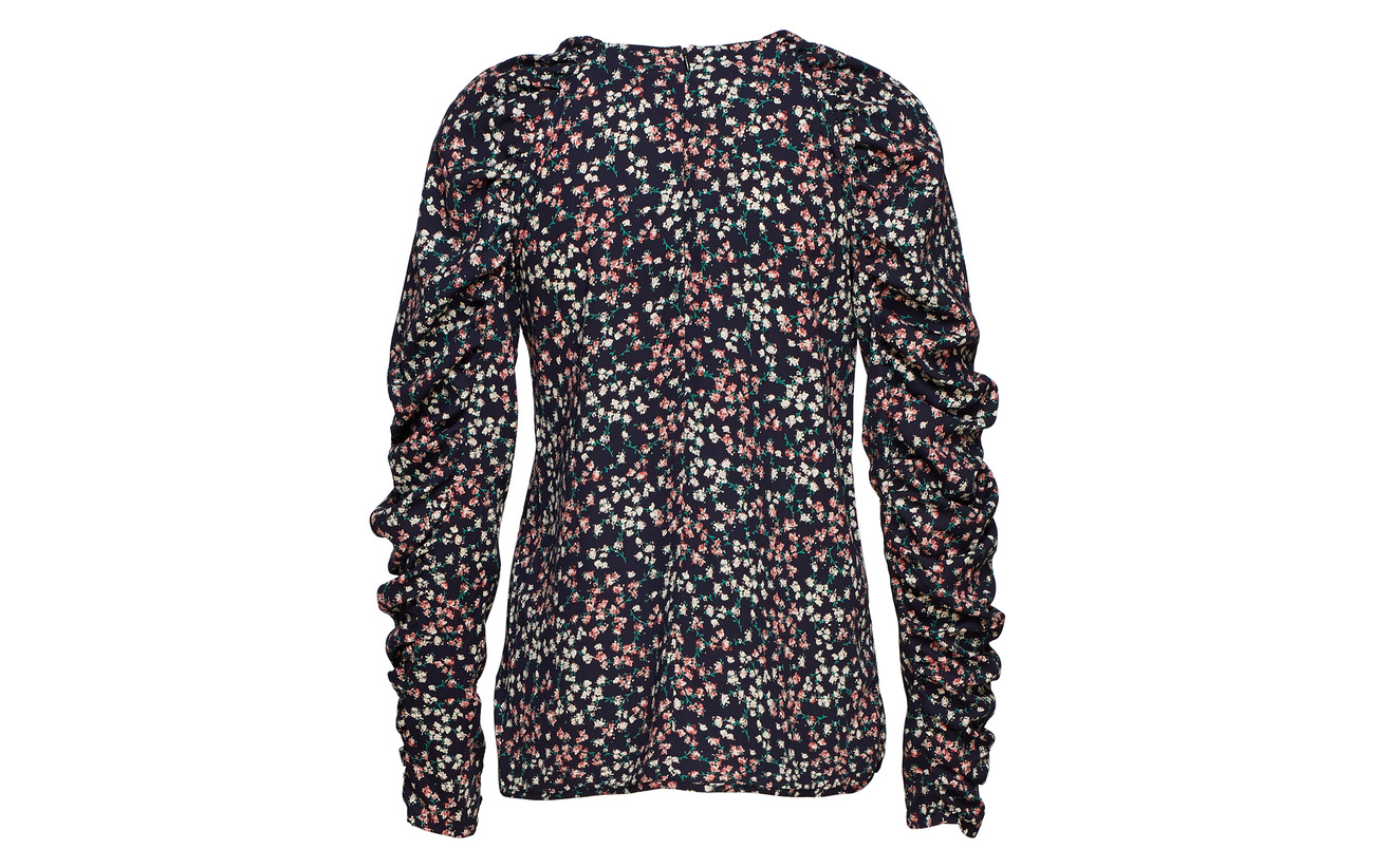 Blouse 100 Herskind Birgitte Polyester Flower Puff Red qE4Up