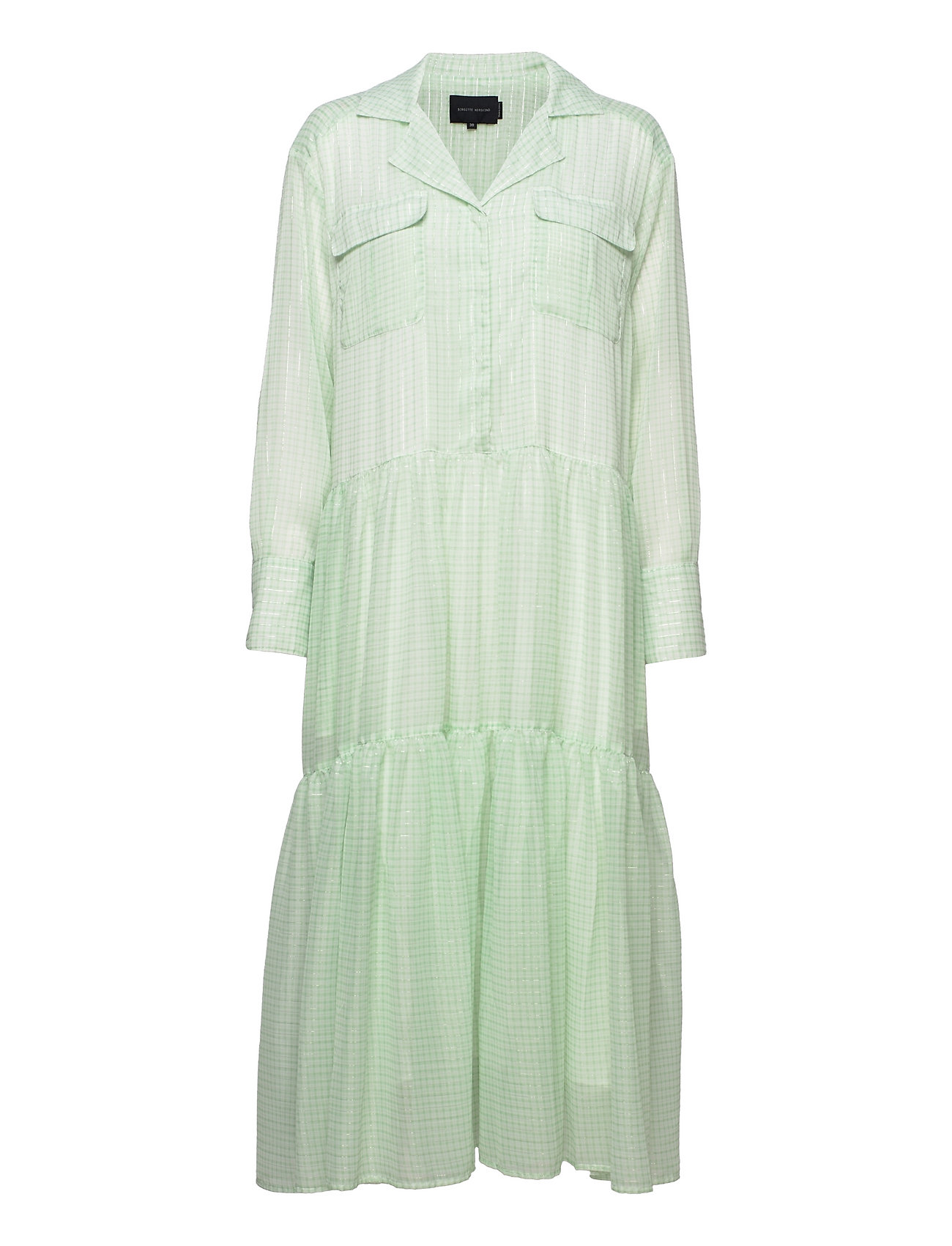 Trine Ltd. Dress - Light Green Checks Maxiklänning Festklänning Green Birgitte Herskind