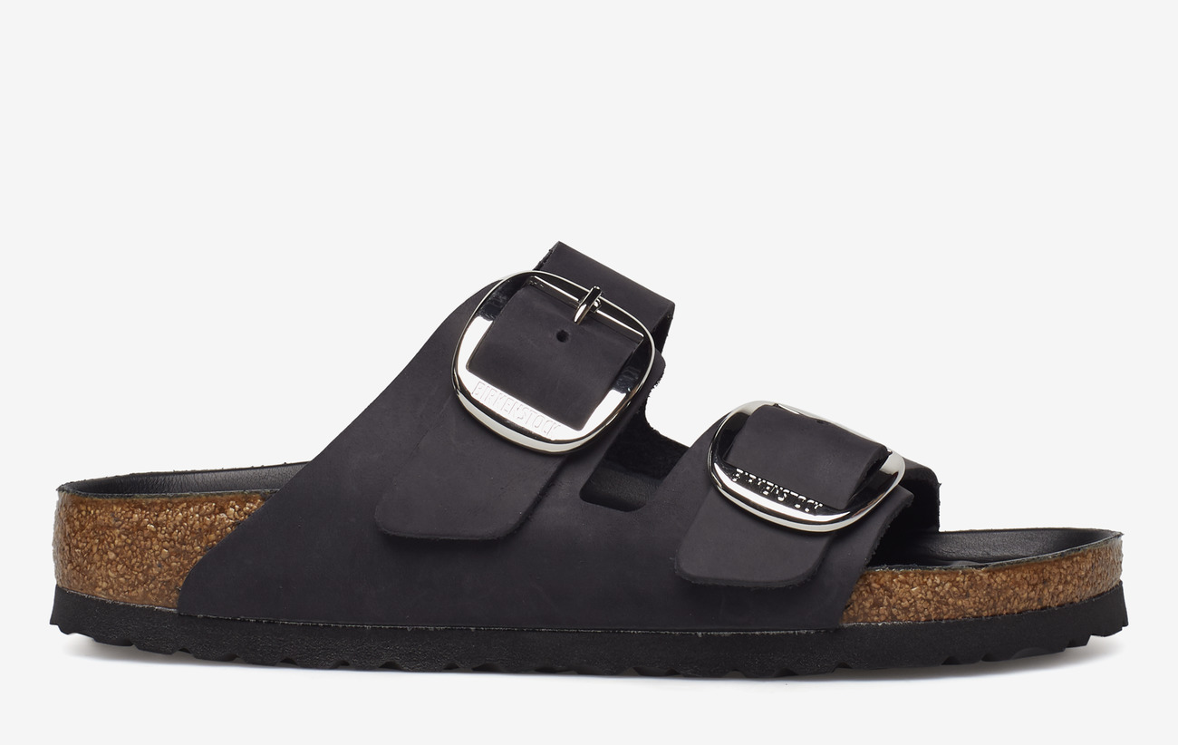 birkenstock black silver buckle