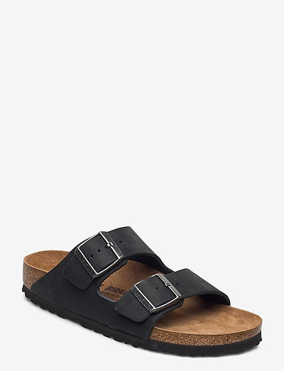 Arizona - Oiled Leather - Narrow - flade sandaler - black