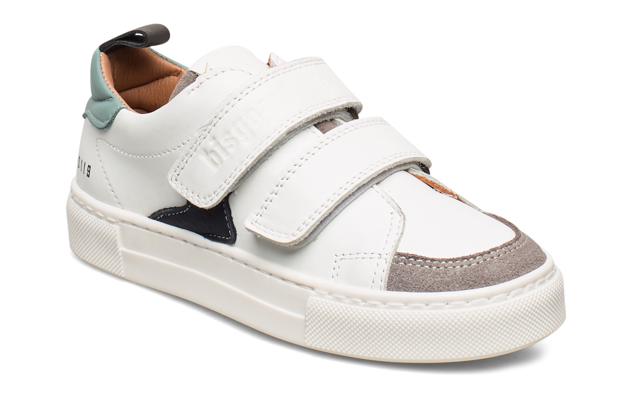 Bisgaard Shoes With Velcro (White/mint 