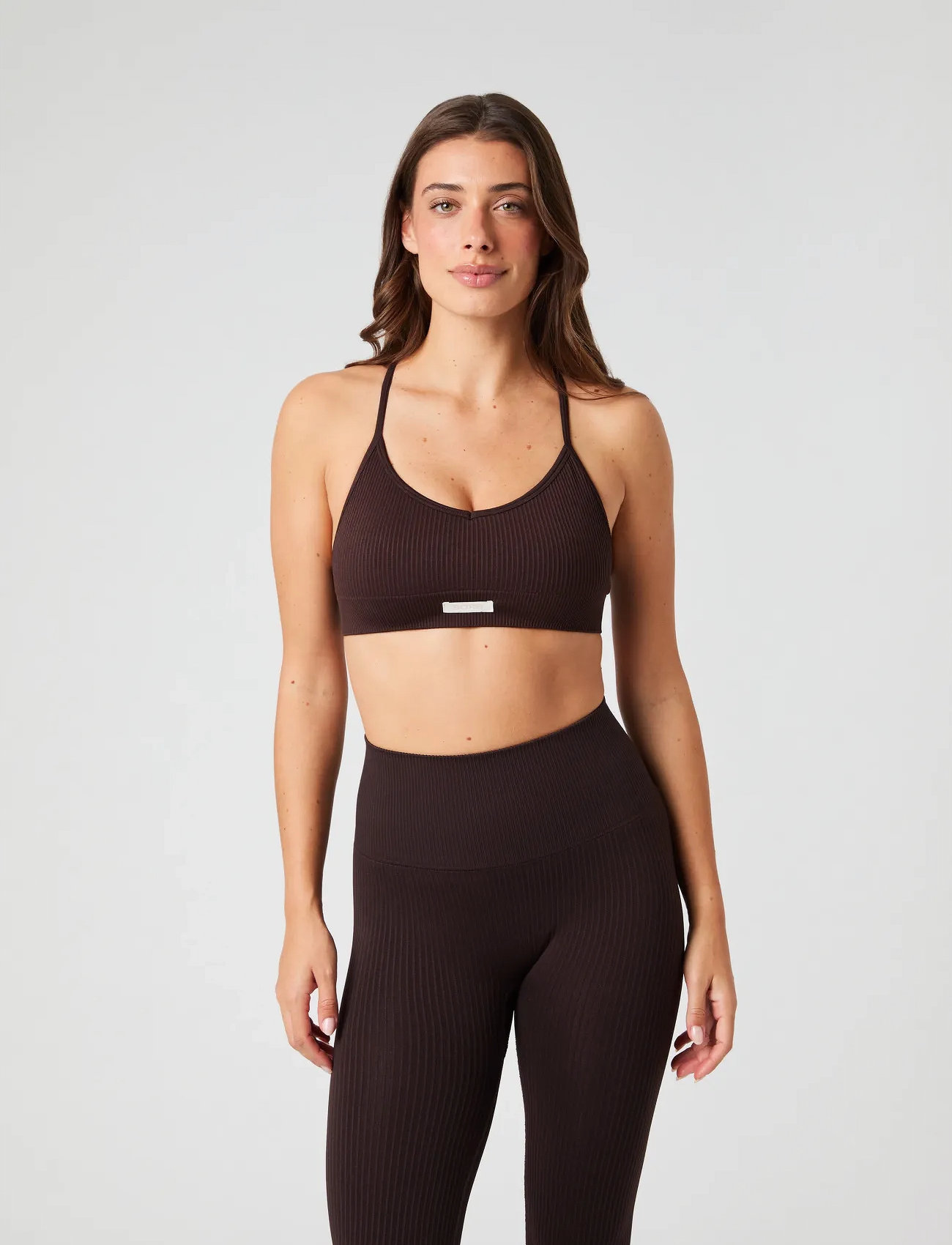Björn Borg Studio Seamless Ribbed Strap Bra, M, Brown, Sport Clothing > Sport Bras - All, Dame