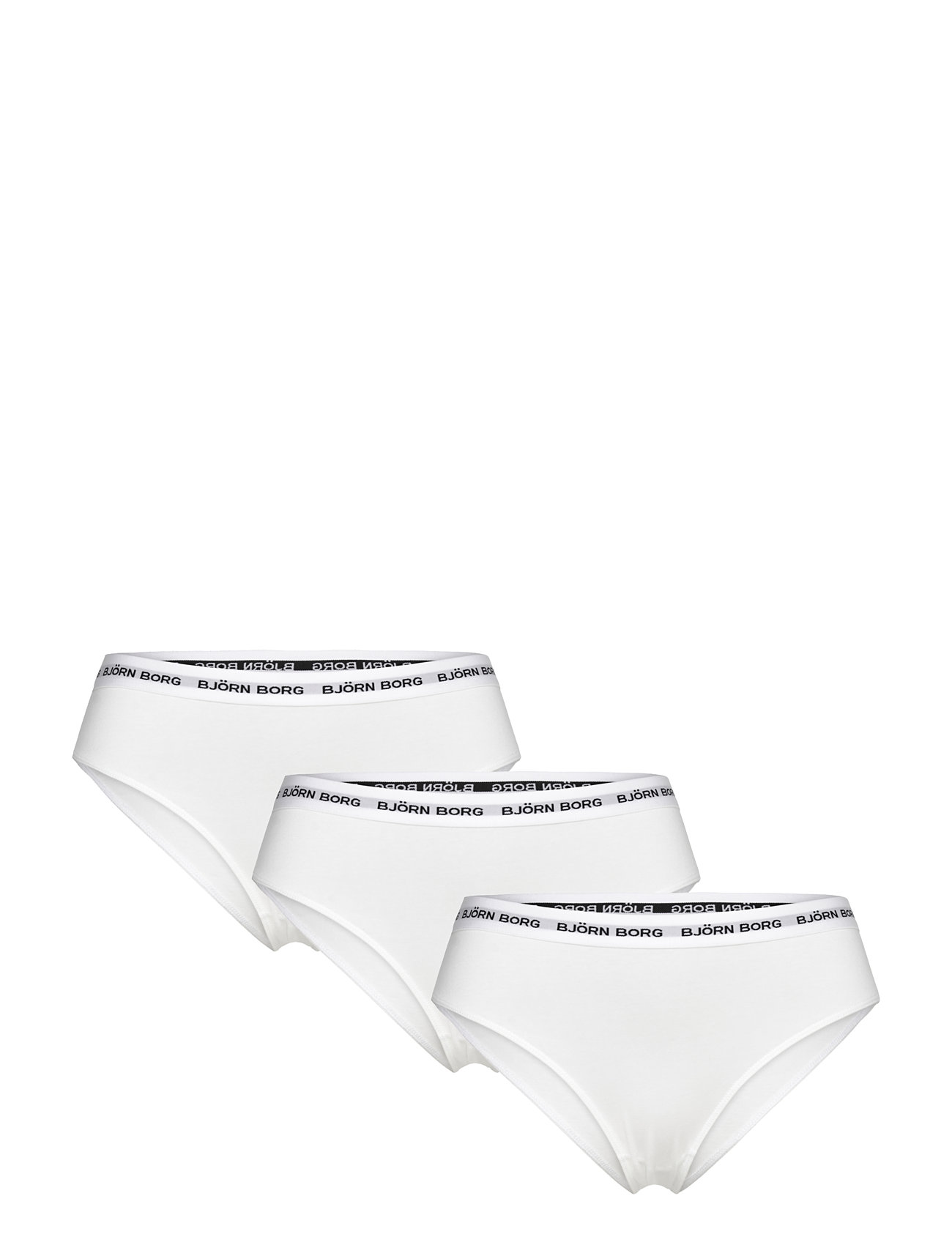 Björn Borg Logo Highwaist Brief 3P, L, White, Sport Underwear > Sport Panties, Dame