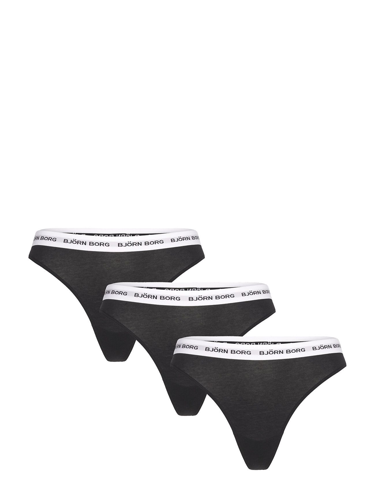 BJÖRN BORG Logo Stringtanga 3P Schwarz - L - Damen