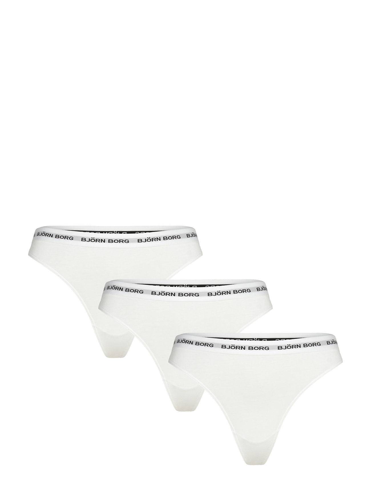 Björn Borg Logo Thong 3P, XL, White, Sport Underwear > Sport Panties, Dame