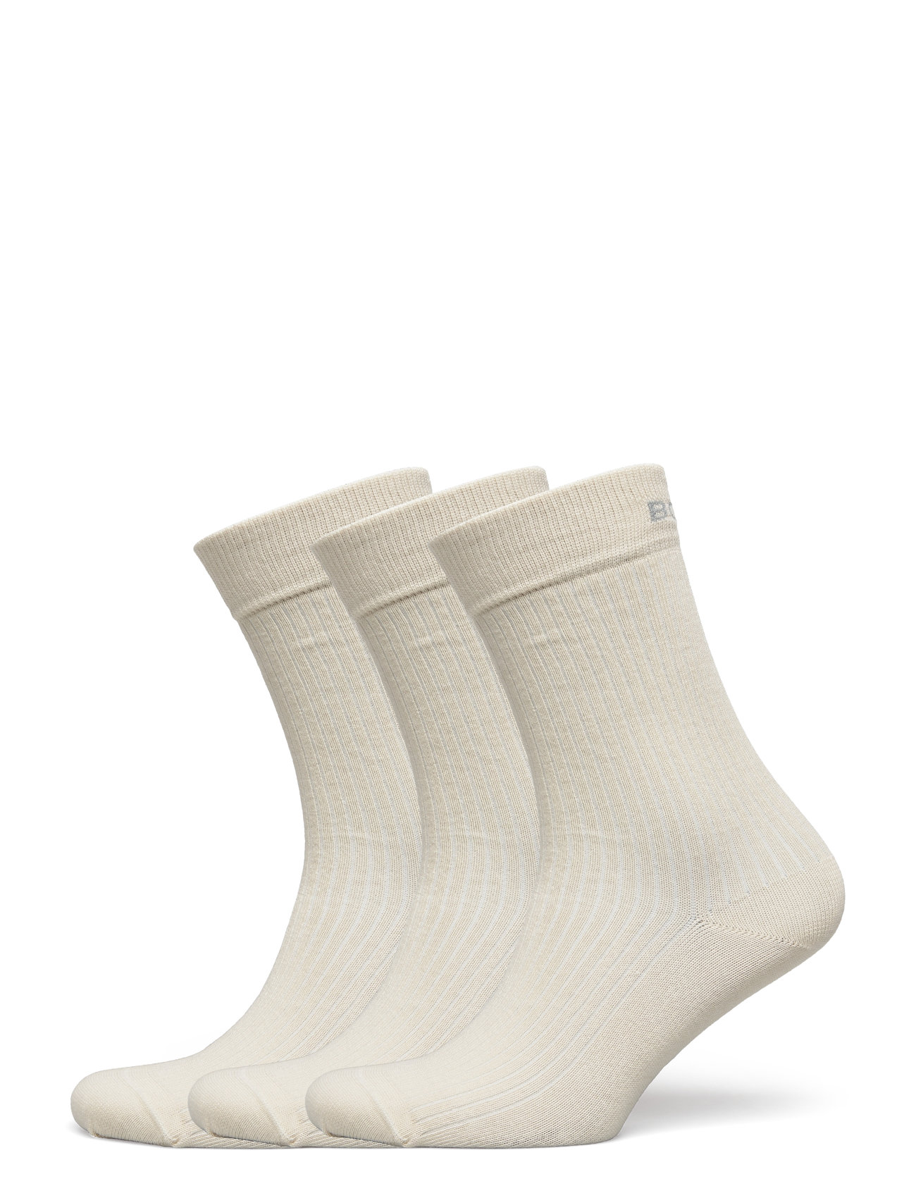 Core Ankle Rib Sock 3P Cream Björn Borg