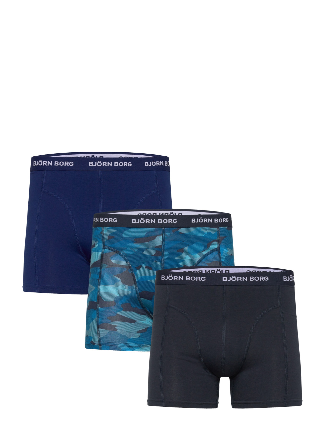 BJÖRN BORG Baumwolle Stretch Boxer 3P Blau - S - Herren