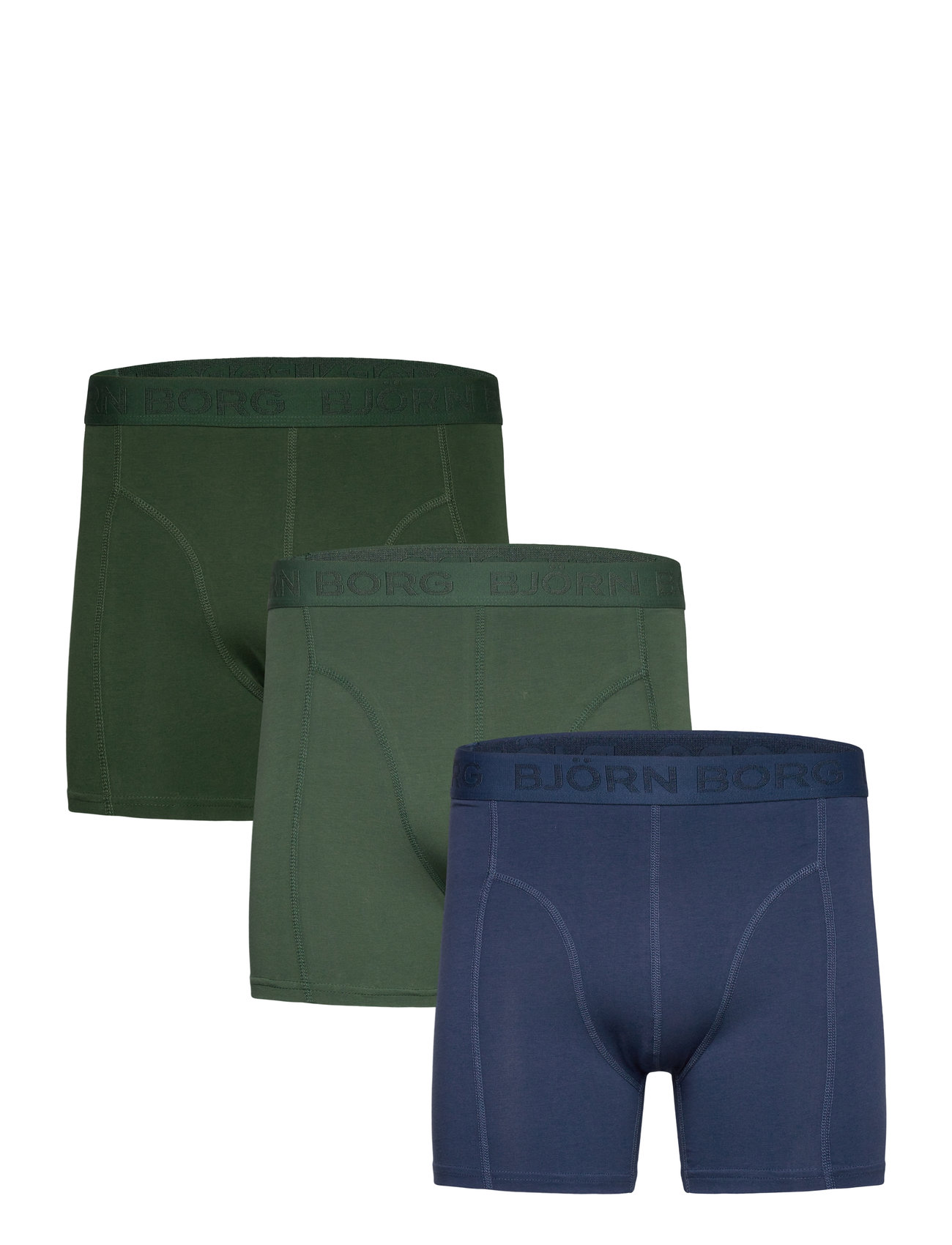 Cotton Stretch Boxer 3P Boksershorts Green Björn Borg