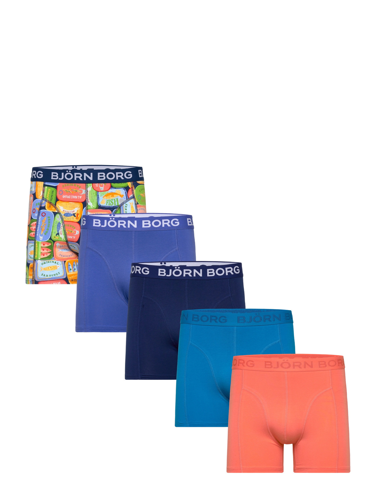 Björn Borg Cotton Stretch Boxer 5P, XL, Multi/patterned, Undertøj > Boksere, Herre