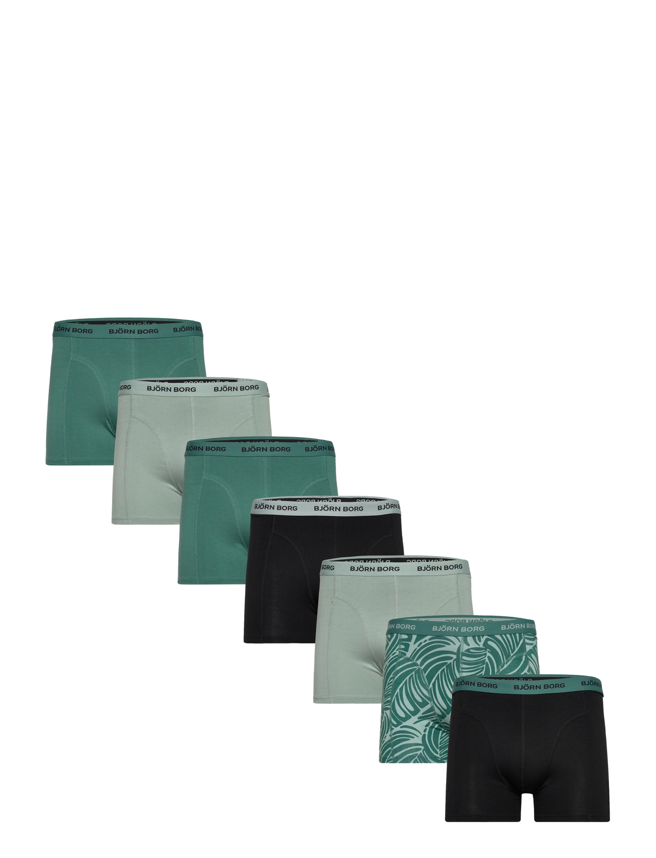 Björn Borg Cotton Stretch Boxer 7P, XL, Green, Undertøj > Boksere, Herre