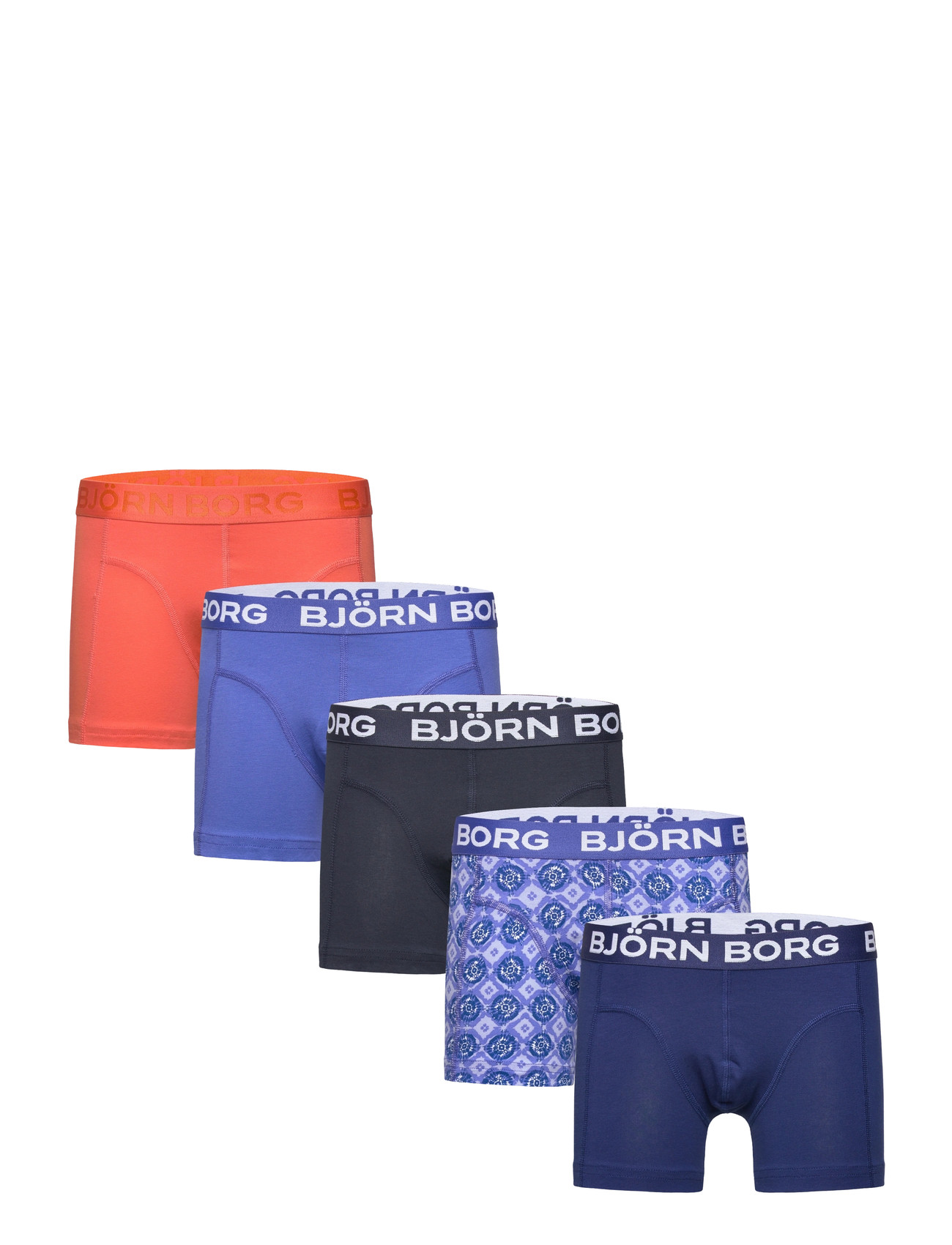 Björn Borg Cotton Stretch Boxer 5P, 170, Blue, Undertøj > Underbukser, Børn