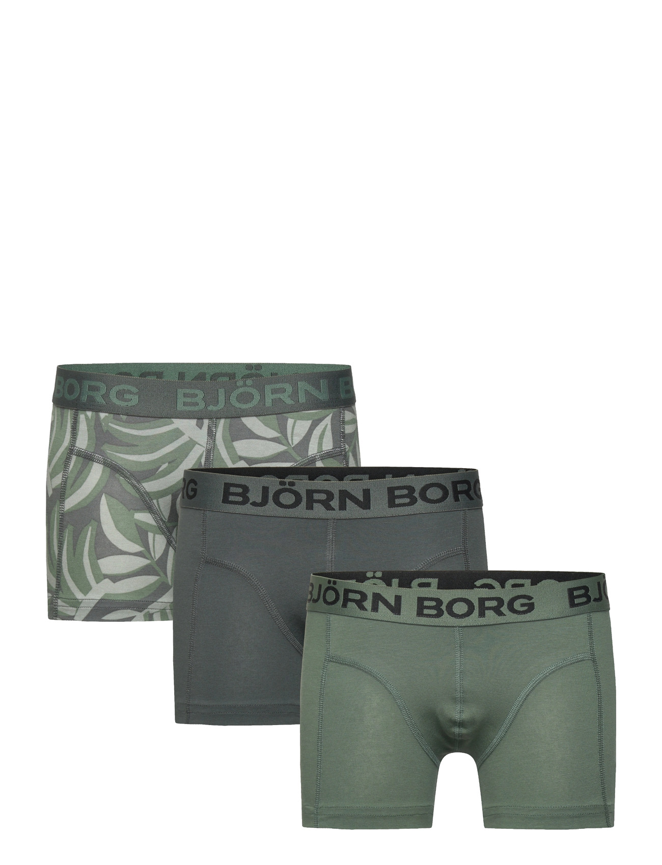 Björn Borg Cotton Stretch Boxer 3P, 170, Khaki green, Undertøj > Undertøjssæt, Børn