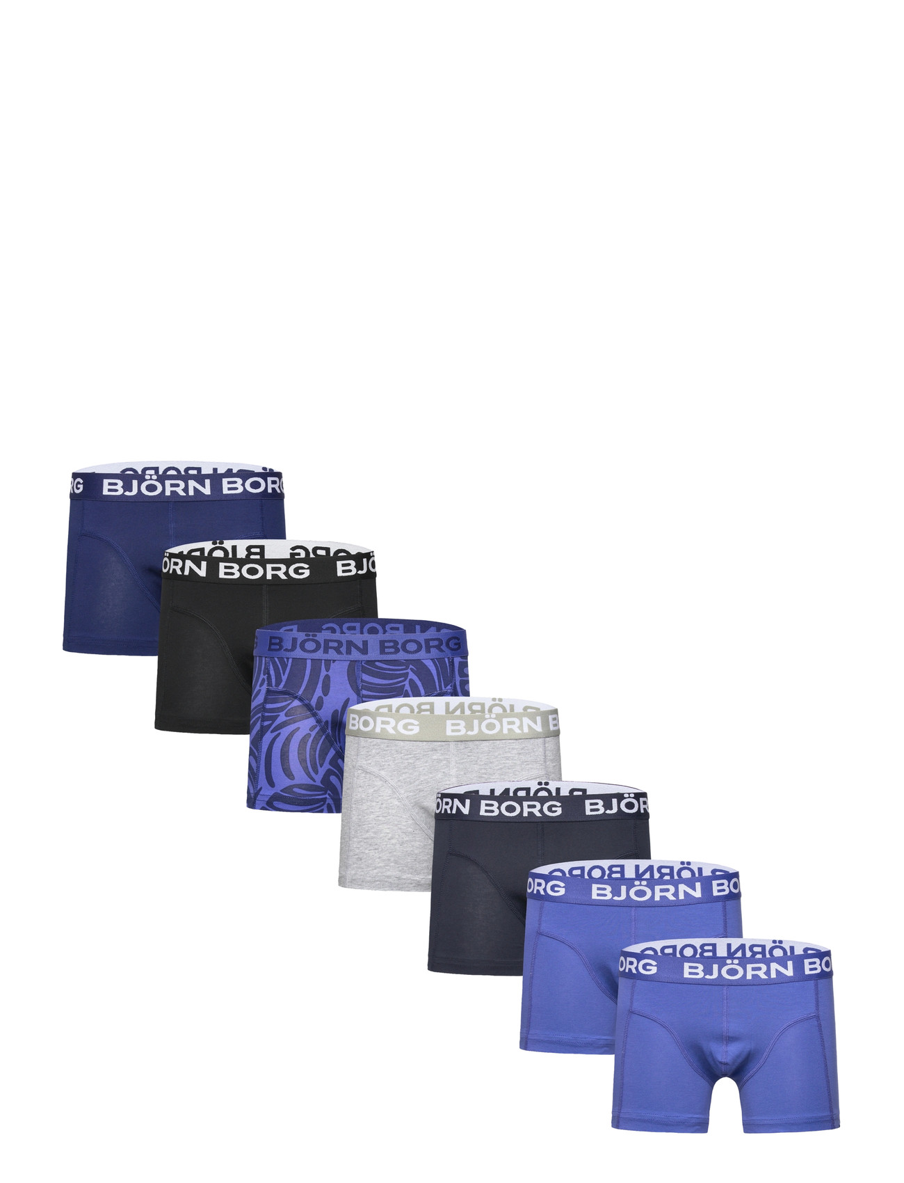 Björn Borg Cotton Stretch Boxer 7P, 170, Blue, Undertøj > Underbukser, Børn