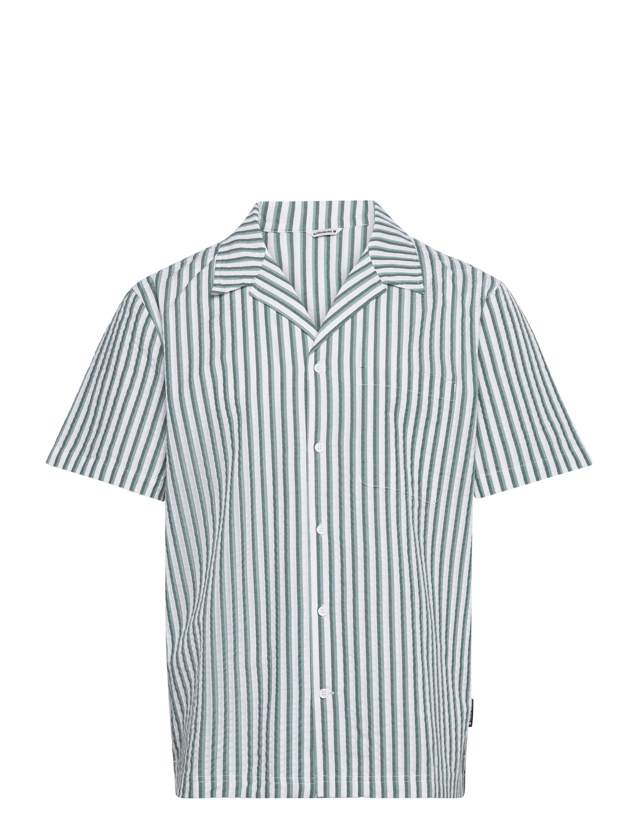 Björn Borg Borg Seersucker Resort Shirt, XXL, Green, Skjorter > Afslappet Shirts, Herre