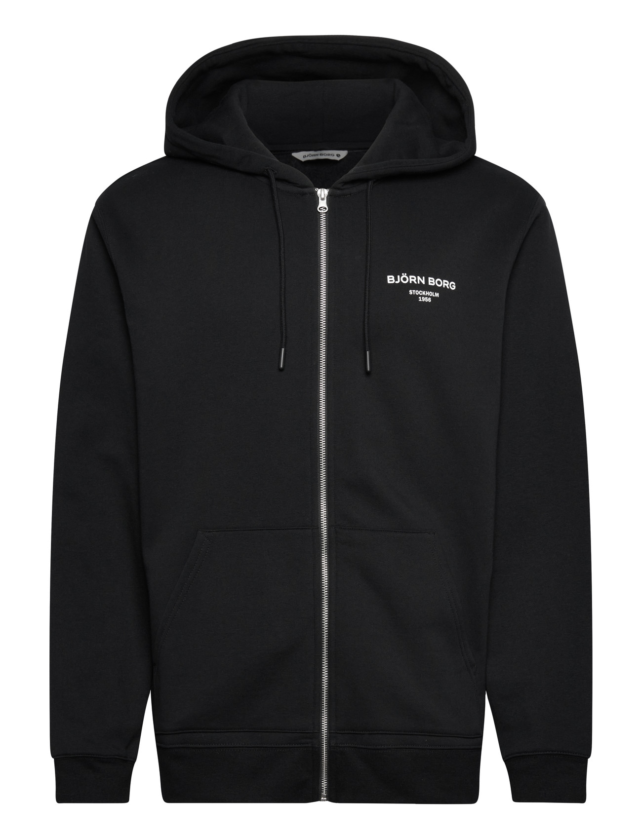Björn Borg Borg Essential 1 Zip Hoodie, S, Black, Sport Sweatshirts & Hoodies > Sport Hoodies, Herre