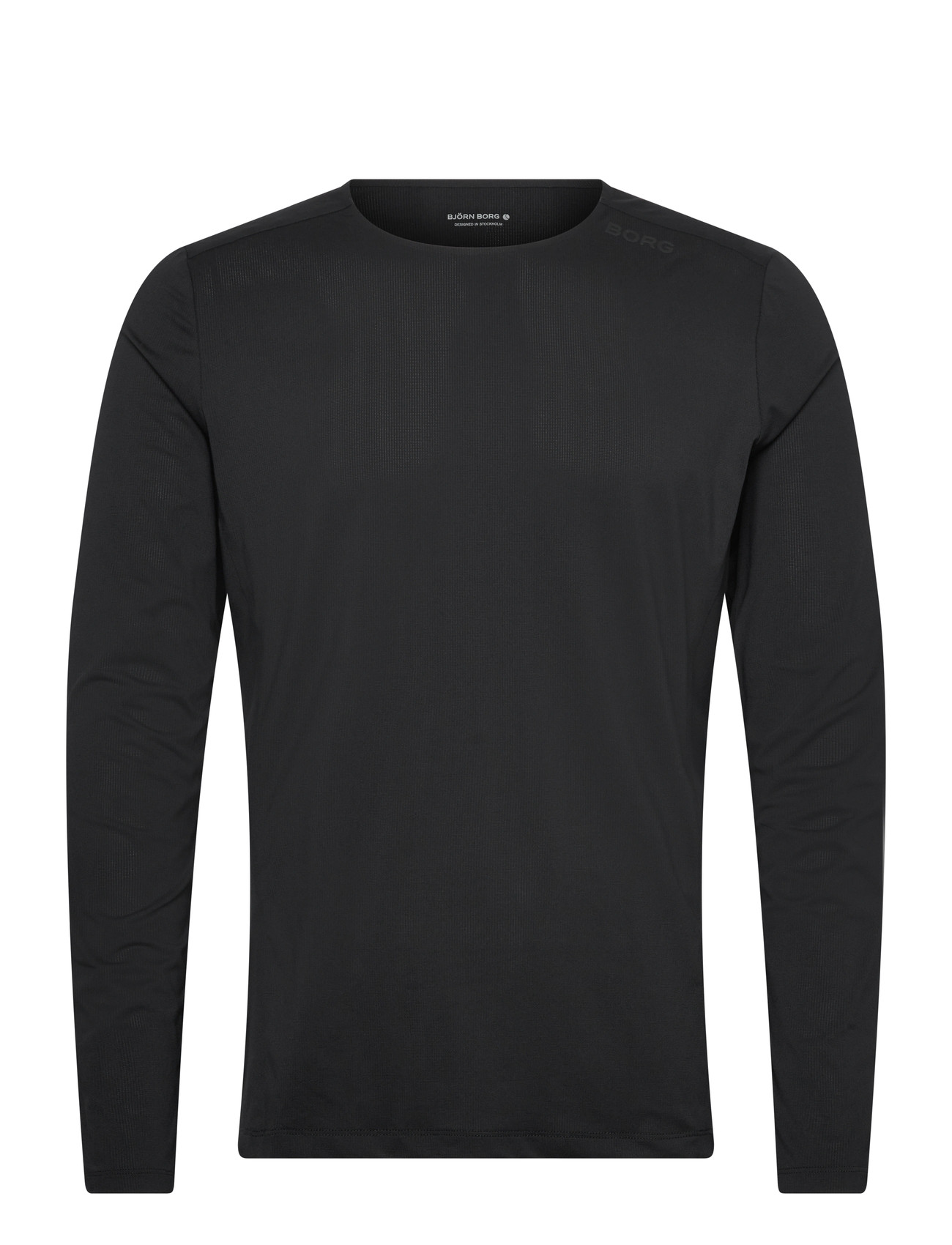 Björn Borg Borg Feather Long Sleeve T-Shirt, S, Black, Sport Overdele > Sport Long Sleeved Overdele, Herre