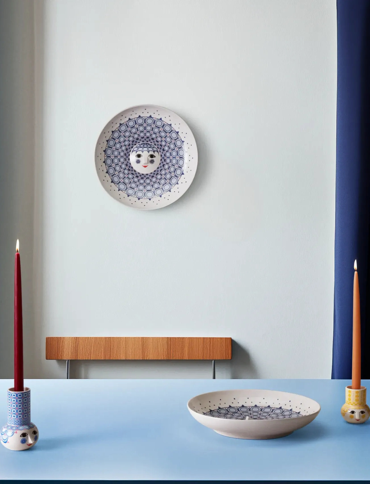 Bjørn Wiinblad Olga Lysestage H14 cm Lys Blå, 14 cm, Blue, Lysestager & Lanterner > Lysestager, Unisex