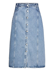 denim midi skirt