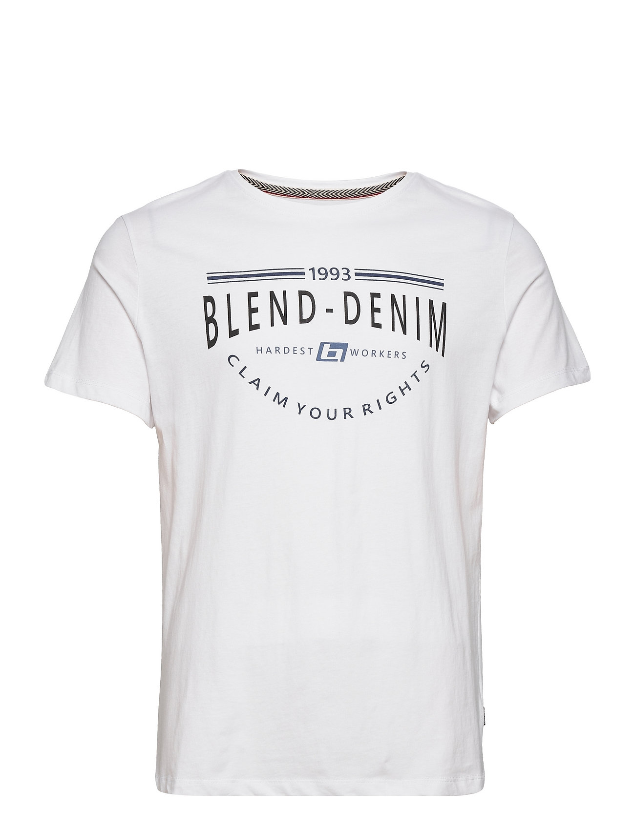 Tee T-shirts Short-sleeved Valkoinen Blend