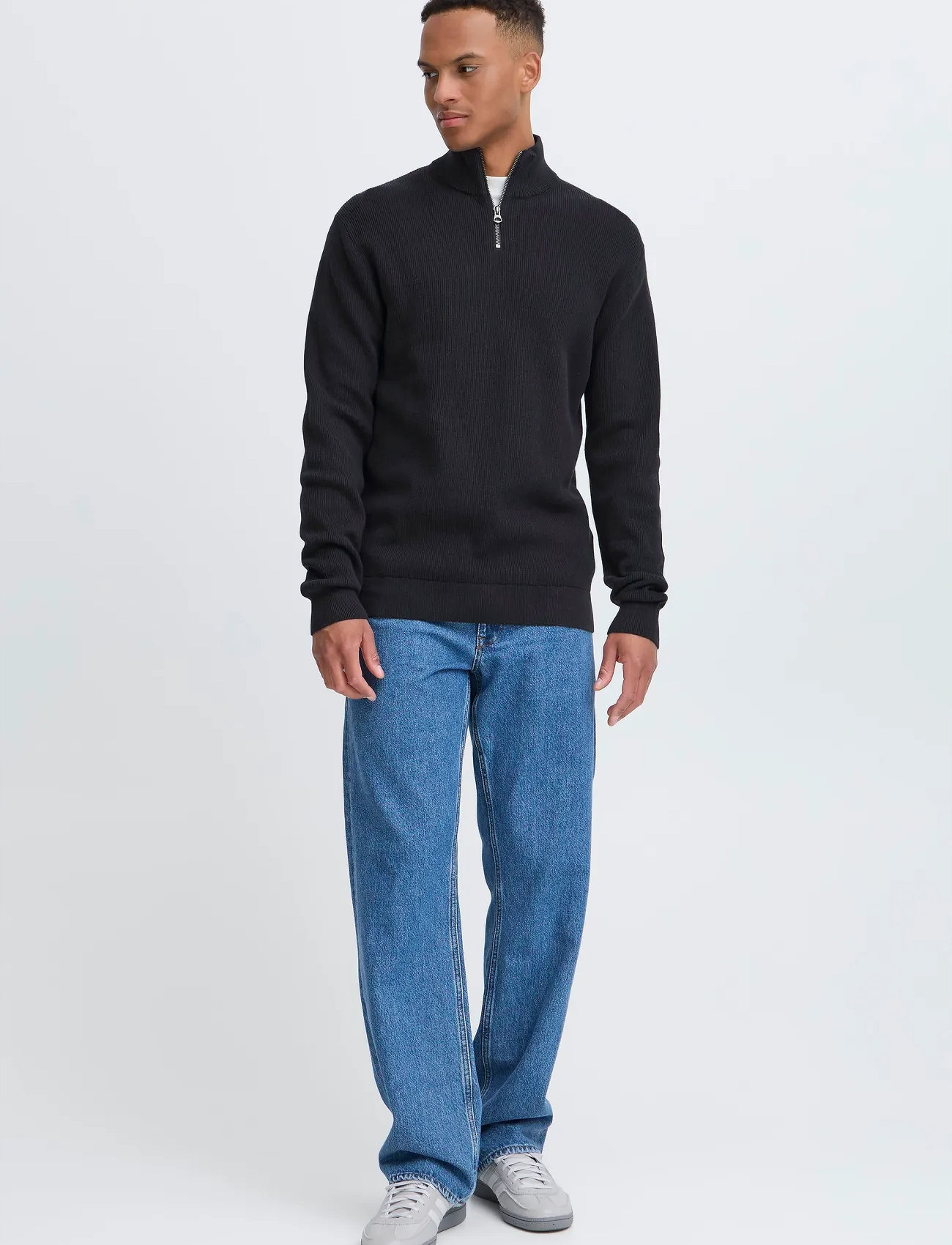 Blend Bhbadal Pullover, XL, Black, Strik > Trøjer Med Halv Lynlås, Herre