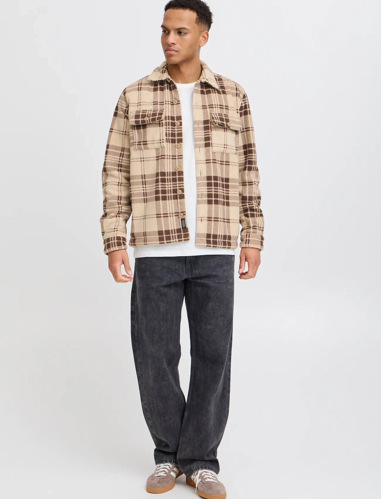 Blend Bhbaki Shirt, L, Beige, Shirts > Checkered Shirt, Herre