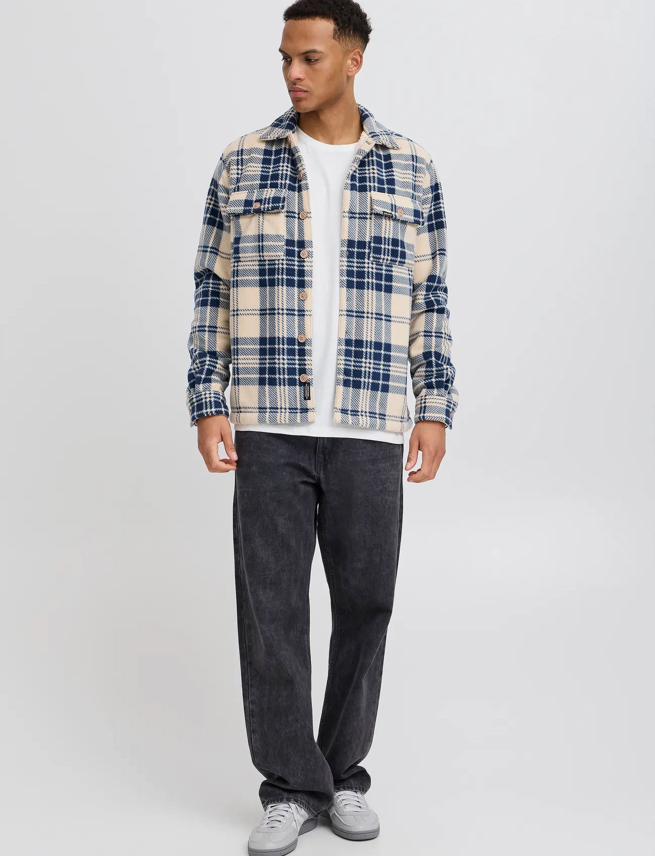 Blend Bhbaki Shirt, L, Blue, Shirts > Checkered Shirt, Herre