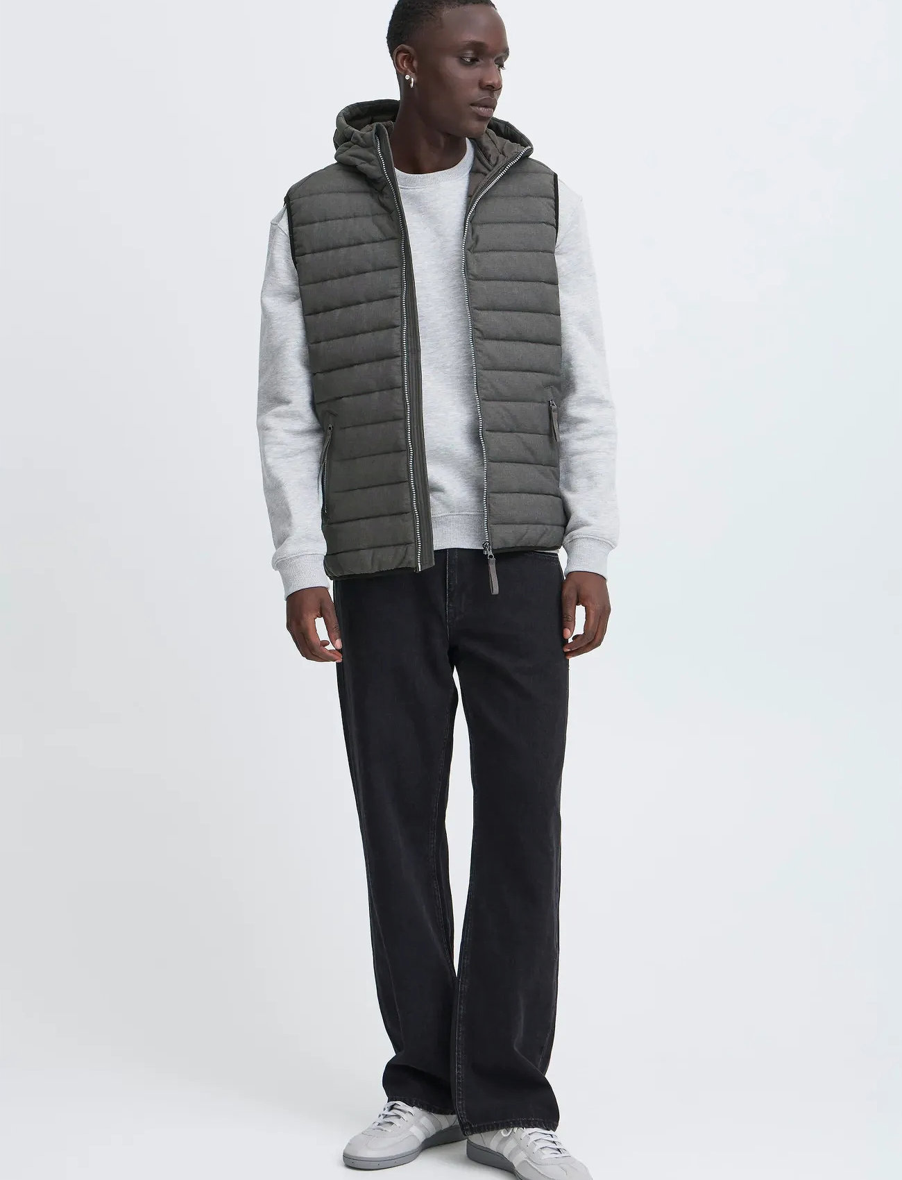 Blend Bhedmar Vest With Hood, XXL, Grey, Overtøj > Veste, Herre