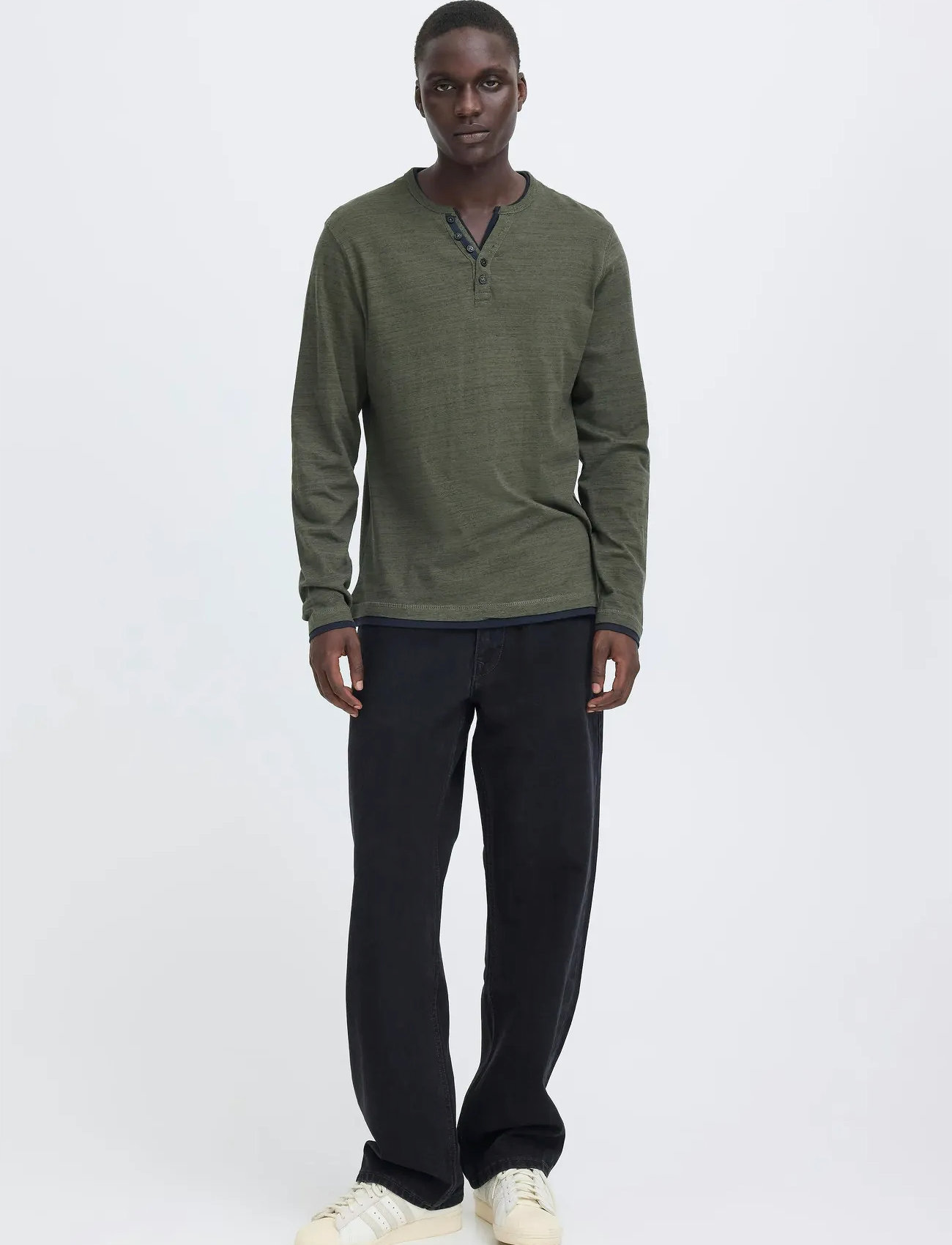 Blend Bhkevo Tee, XXL, Khaki green, T-Shirts > Langærmede, Herre
