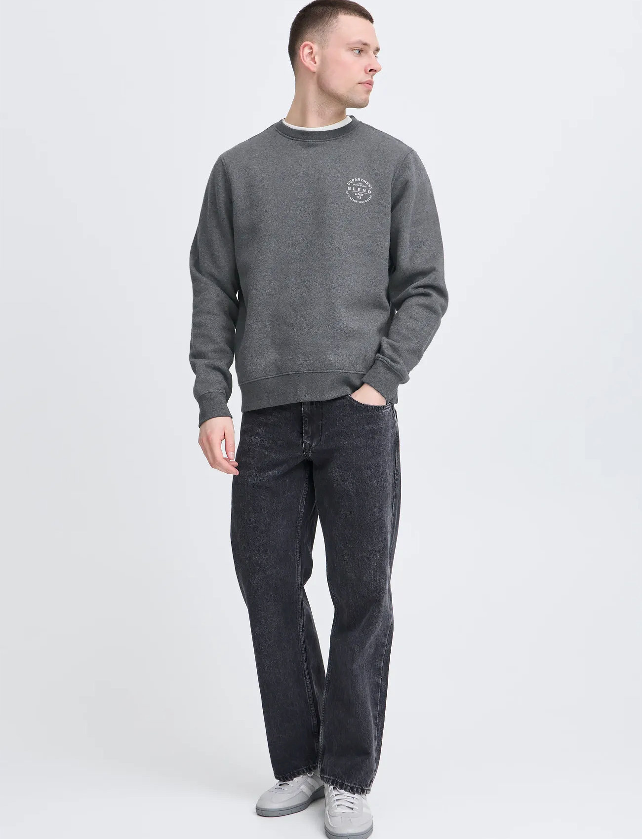 Blend Bhibai Sweatshirt, M, Grey, Sweatshirts & Hættetrøjer > Sweatshirts, Herre