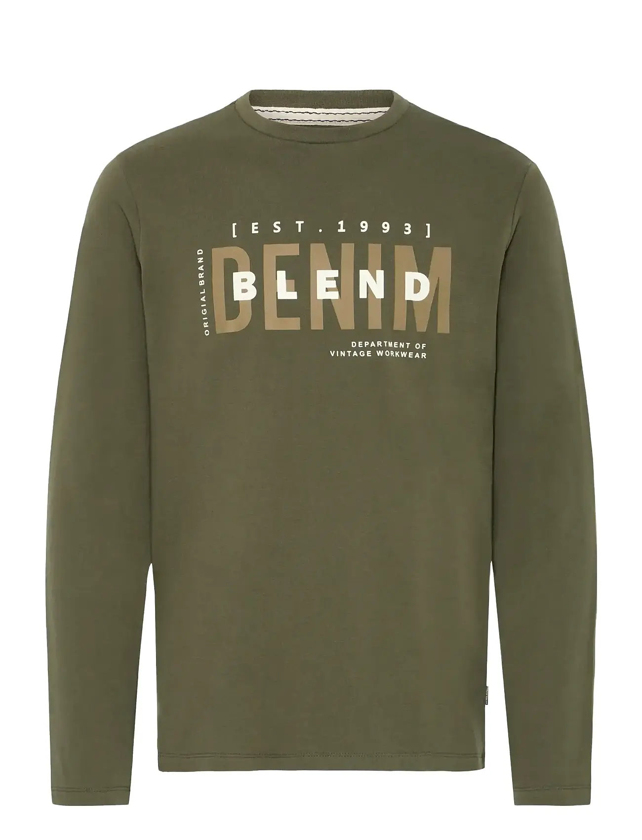 BLEND Tee Longsleeve Khaki - S - Herren