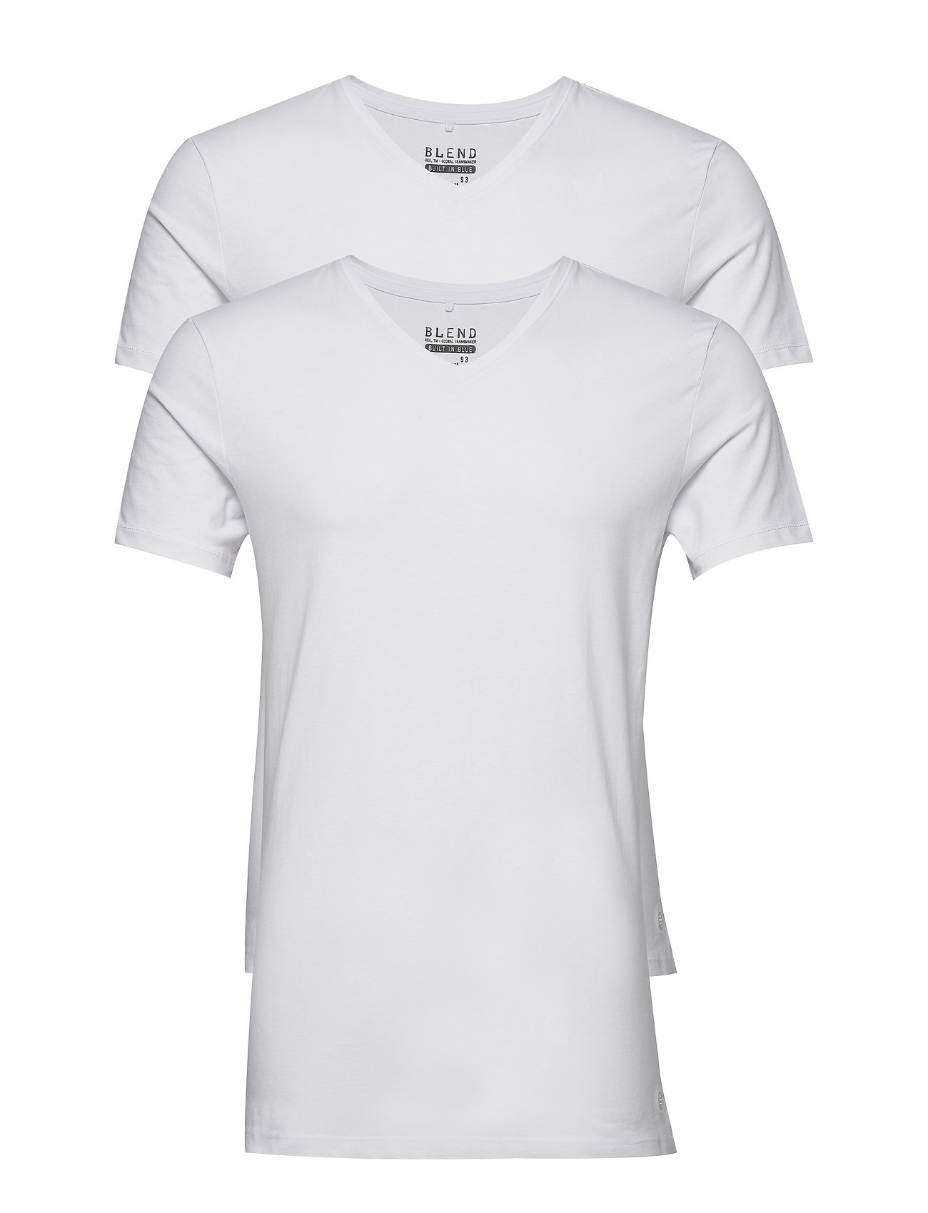 Dintonbh V-Neck Tee 2-Pack Noos T-shirts Short-sleeved Valkoinen Blend