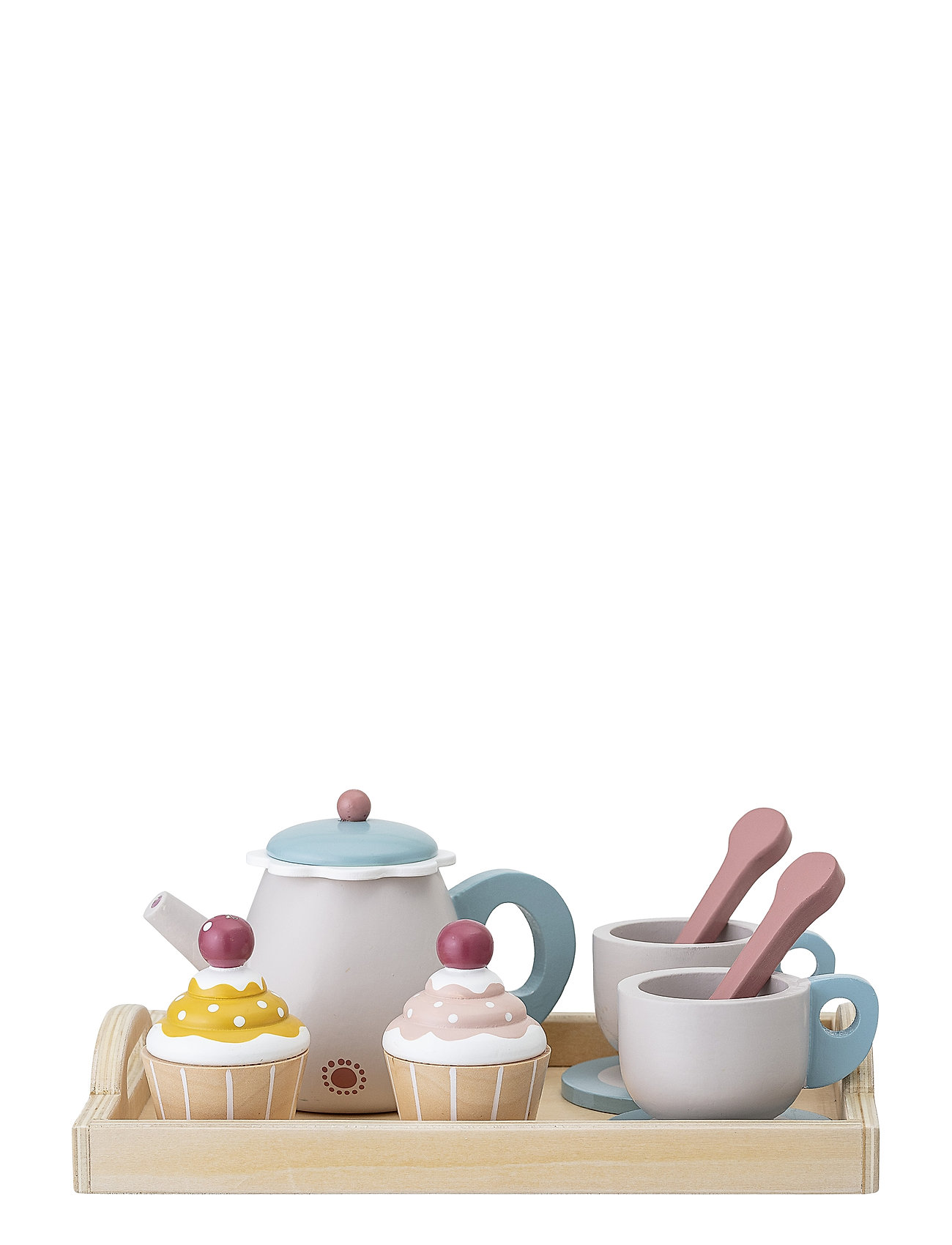 Gentrim Legetøjsmad, Multi Farvet, Krydsfiner Sæt Of 8 Toys Toy Kitchen & Accessories Coffee & Tea Sets Multi/patterned Bloomingville