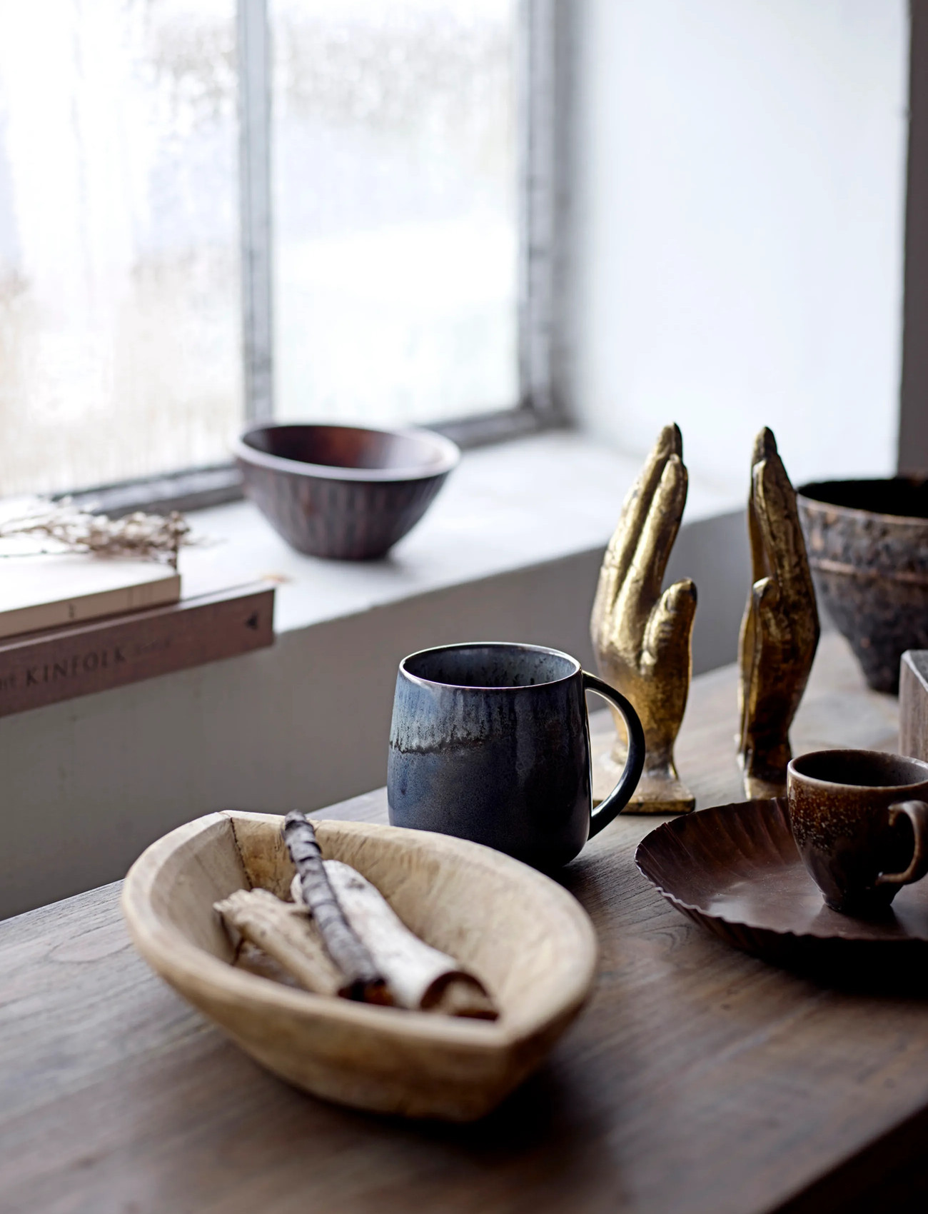 Bloomingville Cloe Mug, Rose, Stoneware, 38 CL, Multi/patterned, Kopper & Krus > Kaffekopper, Unisex