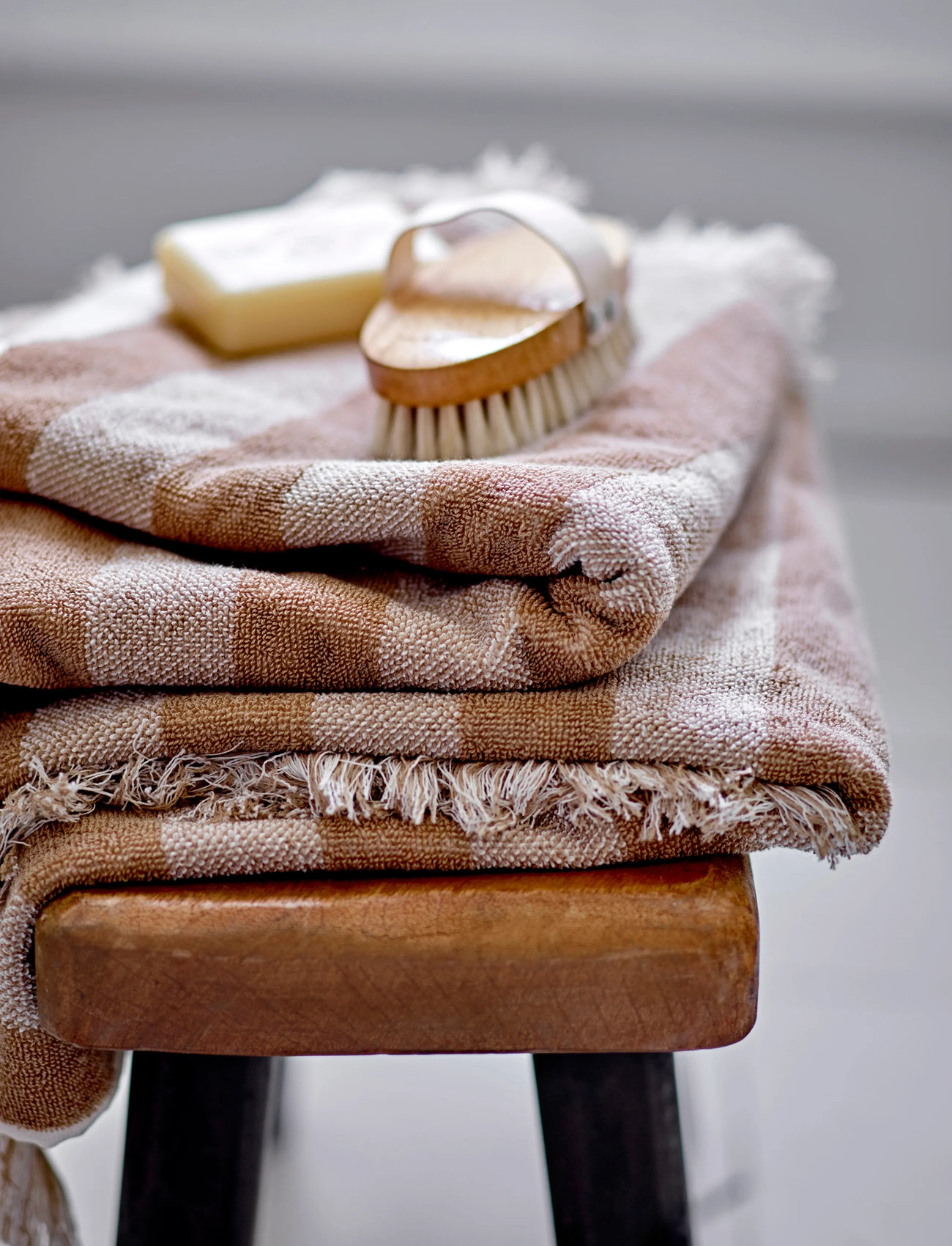 Bloomingville Elaia Towel, Brown, Cotton, 100X50 cm, Brown, Håndklæder & Badehåndklæder > Badehåndklæder, Unisex