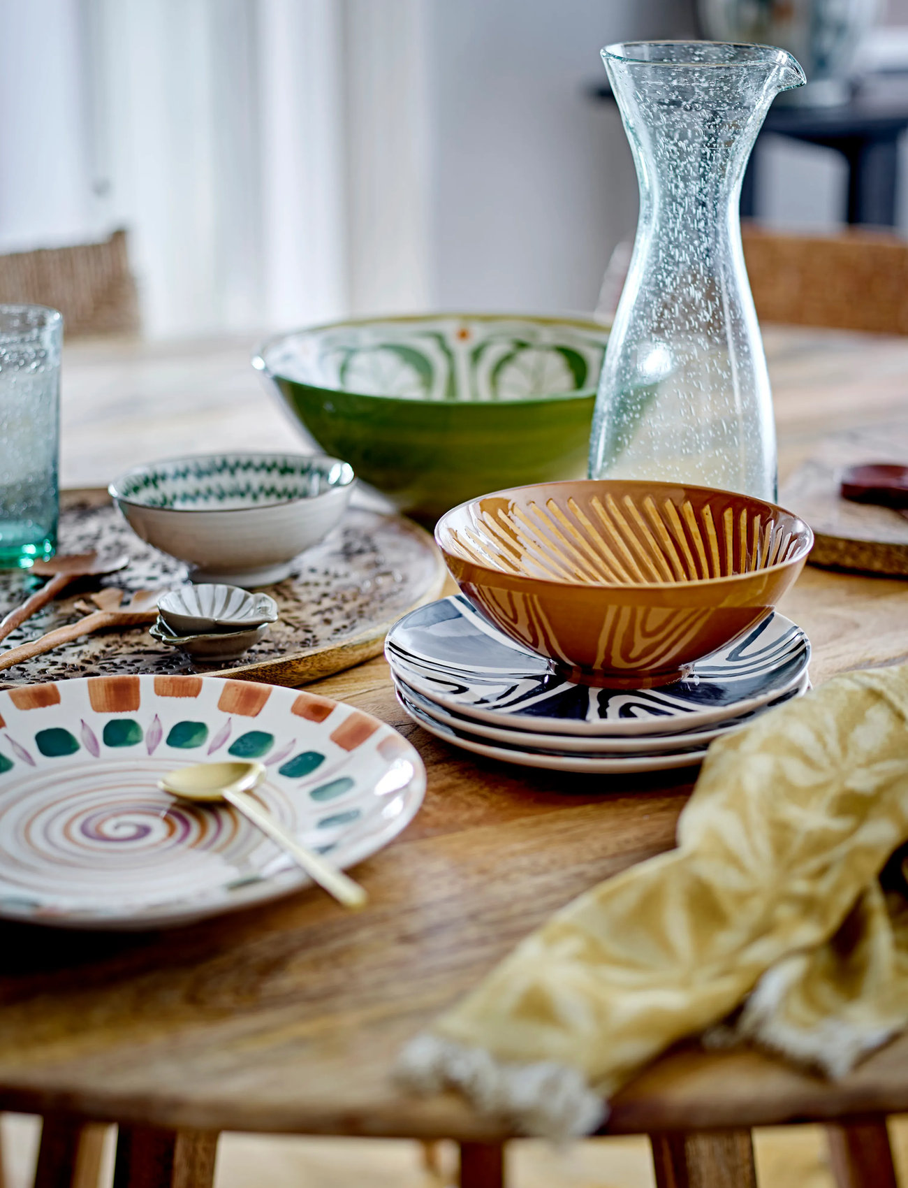 Bloomingville Shama Plate, Ø 27 cm, Multi/patterned, Tallerkener > Middagstallerkener, Unisex