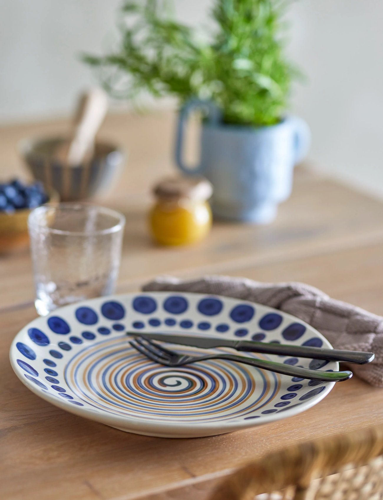 Bloomingville Shama Plate, Ø 27 cm, Multi/patterned, Tallerkener > Middagstallerkener, Unisex